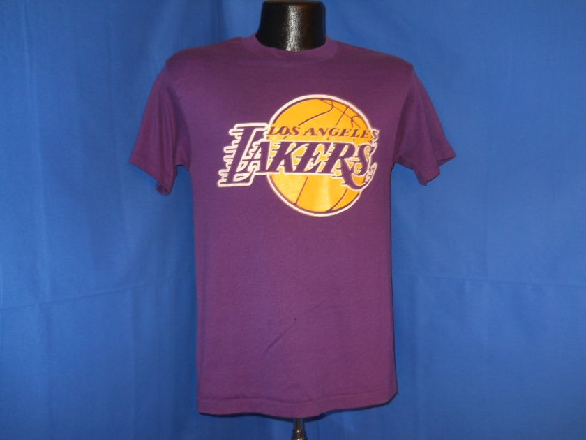 vintage LOS ANGELES LAKERS PURPLE 80S SOFT t shirt S  