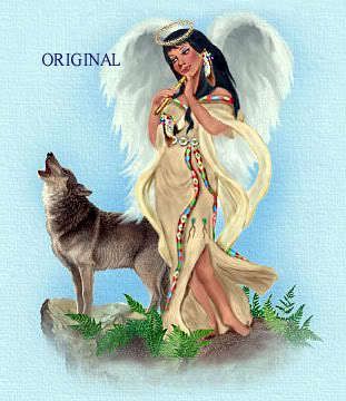 Indian Angel Cross Stitch Pattern Wolf TBB  