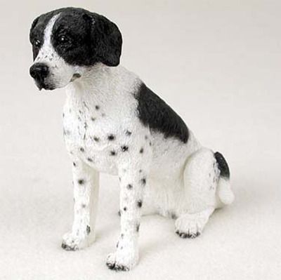 Pointer Hand Painted Dog Figurine Statue Black & White  