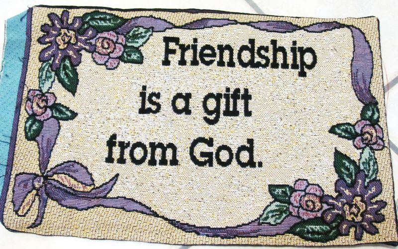 FRIENDSHIP GIFT FROM GOD TAPESTRY PILLOW COVER 8 X 12  