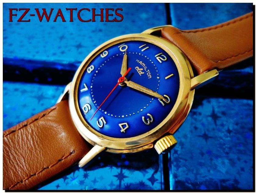 Vintage 1958 Mans Hamilton *BOATSWAIN* , Stunning 2 Tone Blue Dial 