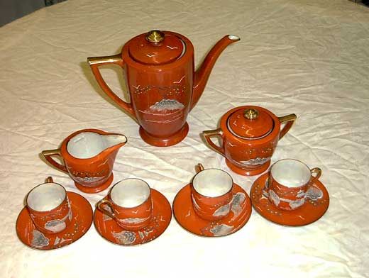 12 Piece Vintage Takito Japanese Moriaged Teaset FrShip  