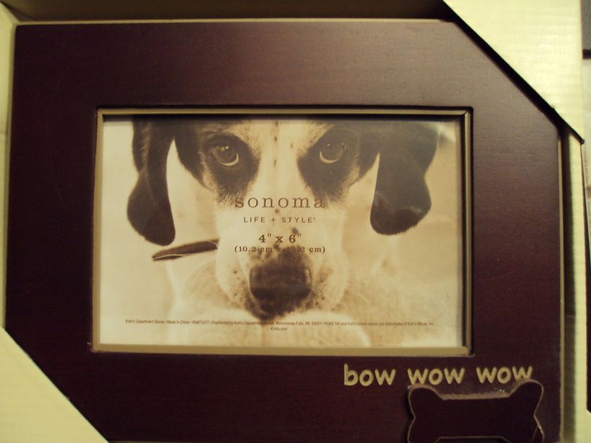 Dog / Puppy Wood Picture Frame   Bow Wow Wow  