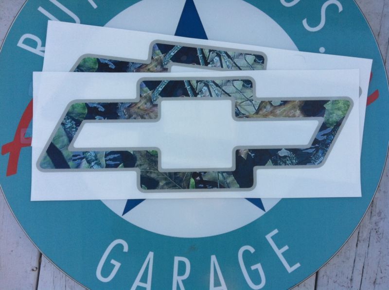 CHEVY CAMOUFLAGE BOWTIE   VINYL AUTO DECAL   MEDIUM  