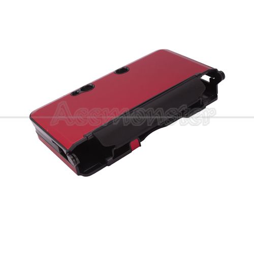 Deep Red New Plastic Aluminum Skin Cover Case for Nintendo 3DS Free 