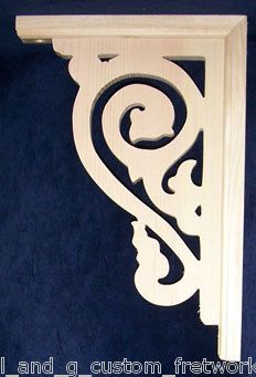 Traditional Style Victorian Gingerbread Fretwork Pine Trim Brackets