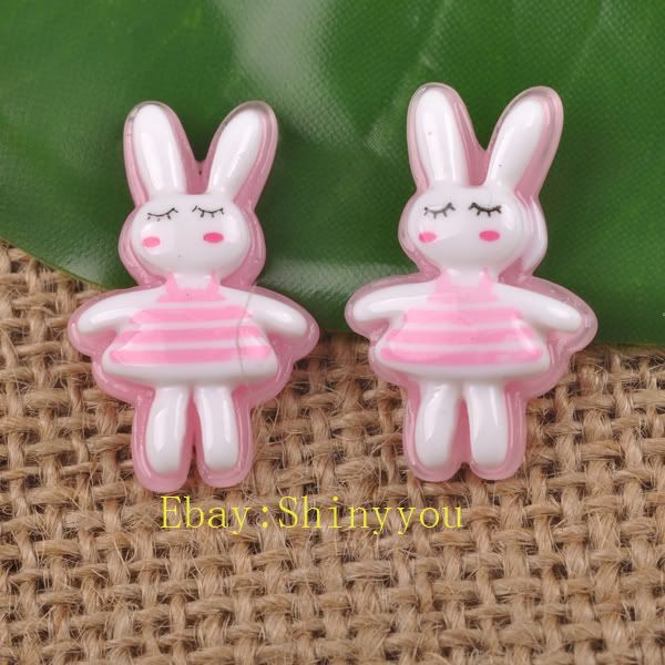 FREE SHIP 100pcs Resin Lovely Rabbit Flatback SF6532  