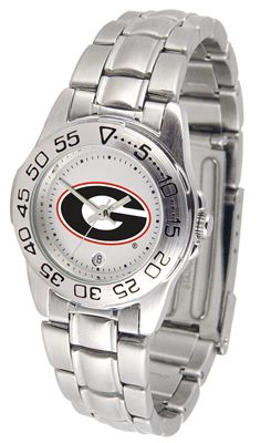 Georgia Bulldogs Logo  Ladies Sport Steel Watch  