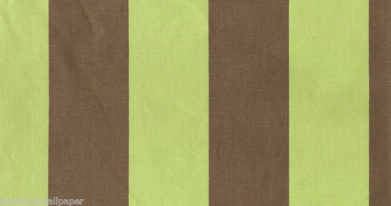 Striped Fabric Green & Brown Curtains Drapery  