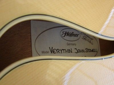 HOFNER JOHN STOWELL SIGNATURE VERYTHIN GUITAR   MADE IN GERMANY   FREE 