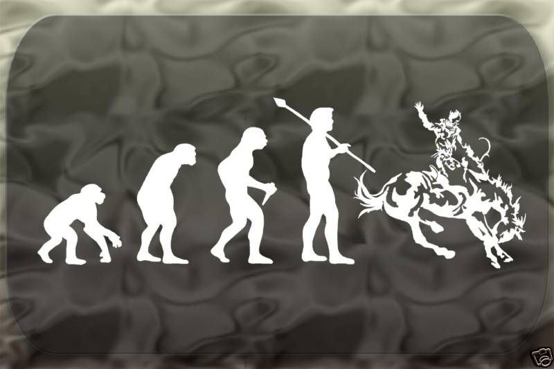 Cowboy Evolution Rodeo Horse Sticker Man Decal  