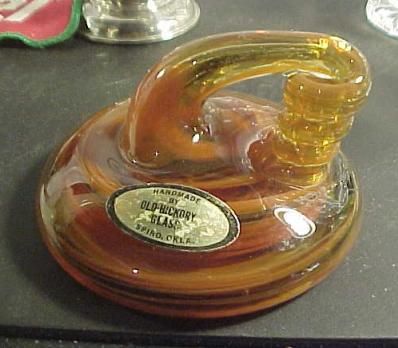 Old Hickory Glass Co Art Glass Pen Holder Spiro OK  