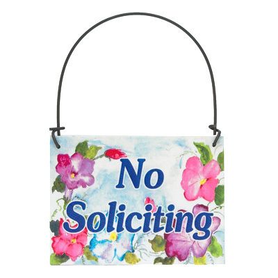 NO SOLICITING FLORAL SIGN SOLICIT SOLICITORS KEEP AWAY  