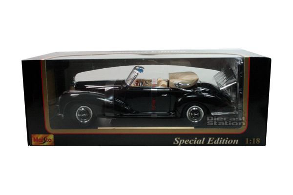 MAISTO 1955 MERCEDES BENZ 300S CONVRT 1/18 DIE CAST BLK  