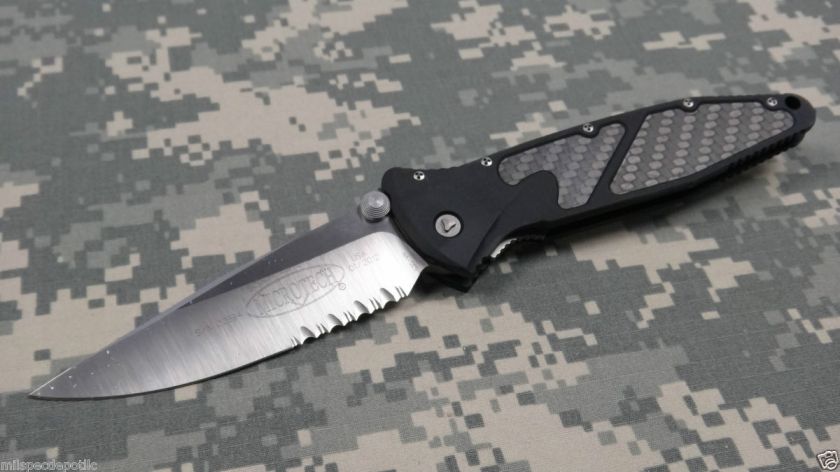 Microtech Socom Elite Manual Folder Carbon Fiber 160 5 Satin Serrated 