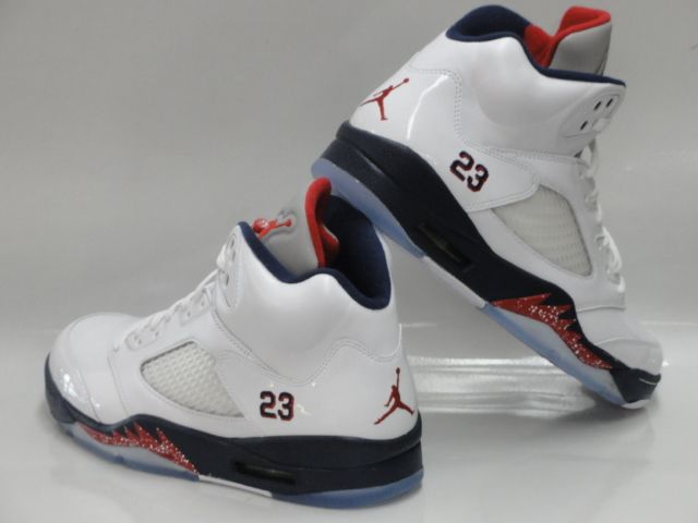 Nike Air Jordan 5 Retro White Blue Sneakers Mens 15  