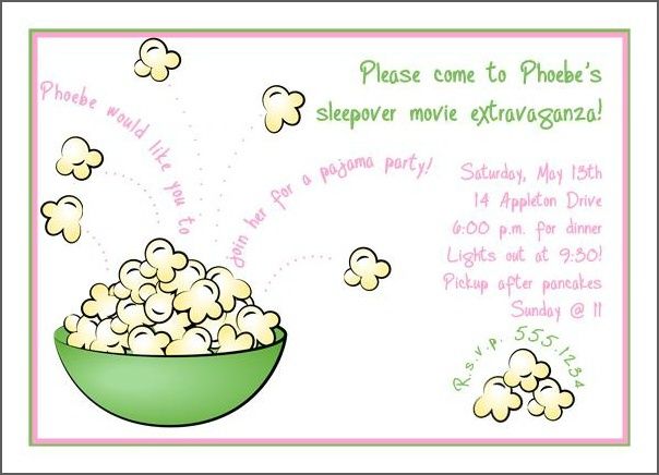 Slumber Party Pajama Party Birthday Party Invitation  