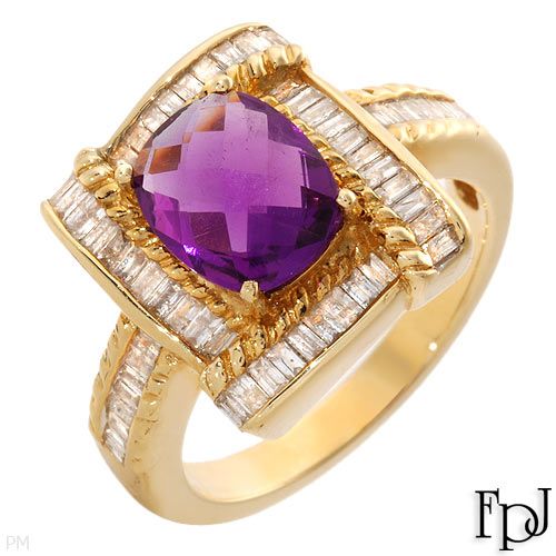 FPJ 2.29 CTW Amethyst 14K Gold Ring Size 7  