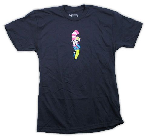 Girl Skateboards Sean Malto Cat in the Hat Premium Tee T Shirt Navy 