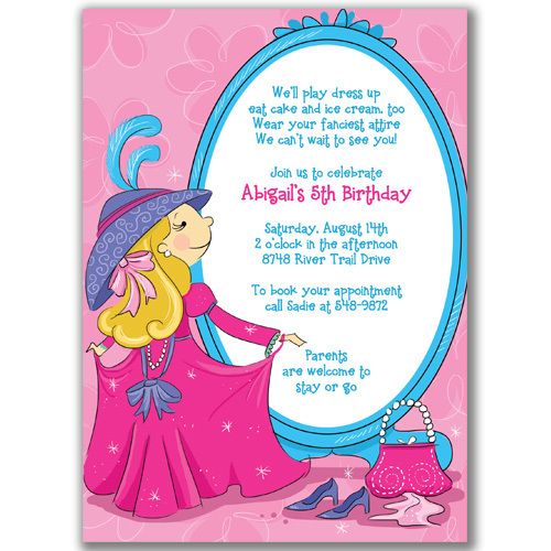   Up Invitations Mirror Birthday Party Glamour Diva Girls Fashion Show