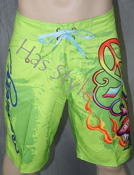 ed Hardy Green TRUE LOVE Board Shorts Surf Trunk 33  