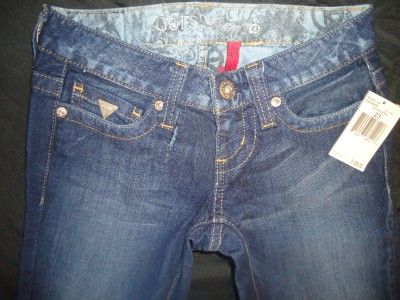 NWT WOMEN GUESS FOXY SKINNY CRYSTAL STUDDED JEANS 00 23 $108  