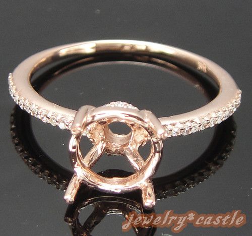   14K ROSE GOLD 8MM ROUND ENGAGEMENT WEDDING ENGRAVING SEMI MOUNT RING