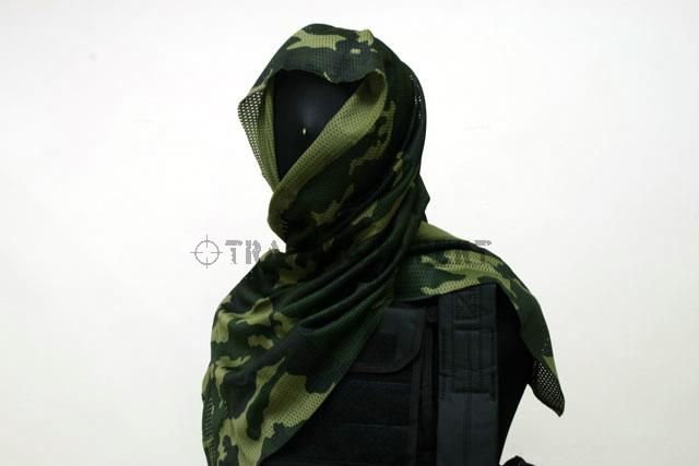 Military Camo Woodland Scrim Scarf Mask 64 SC 01 00566  