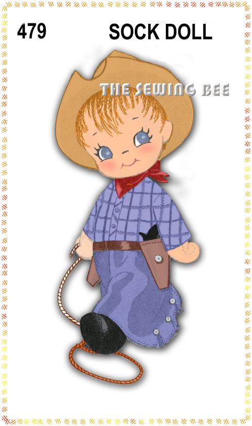 Cowboy OR Cowgirl Rag Dolls patterns   stuffed or cloth  