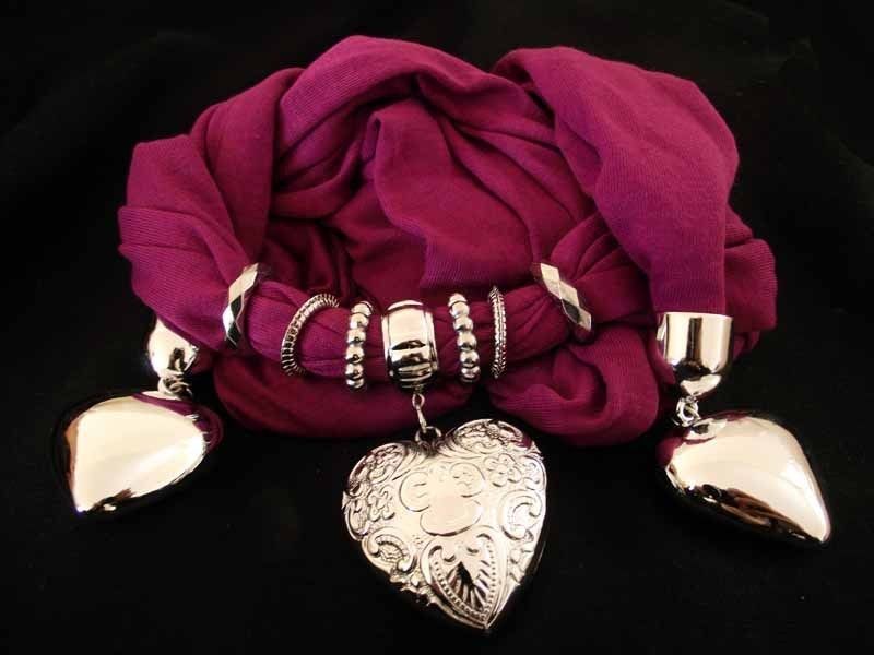 Stunning 2011 Fashion Heart Pendant Scarf   7 Colours  