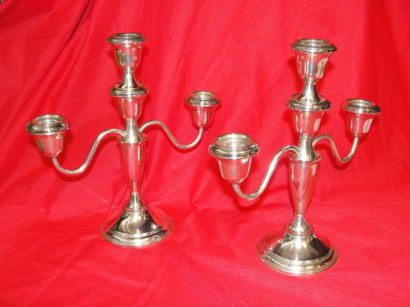 CROWN STERLING SILVER 3 LIGHT CANDELABRA BEAUTIFUL  