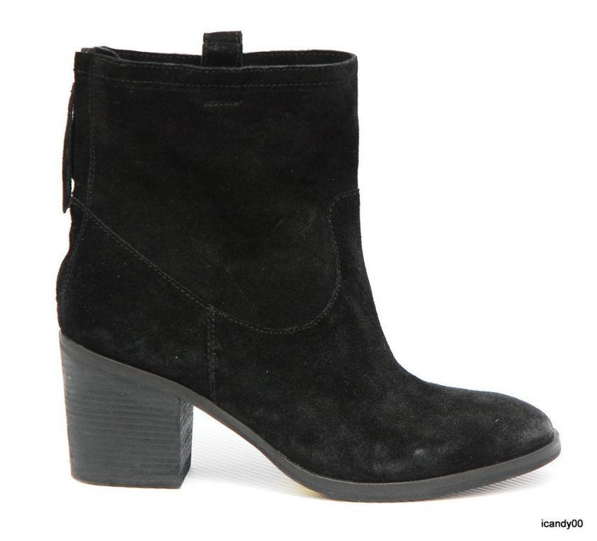 NEW SAM EDELMAN FARRELL SUEDE ANKLE BOOT ~BLACK *9.5  