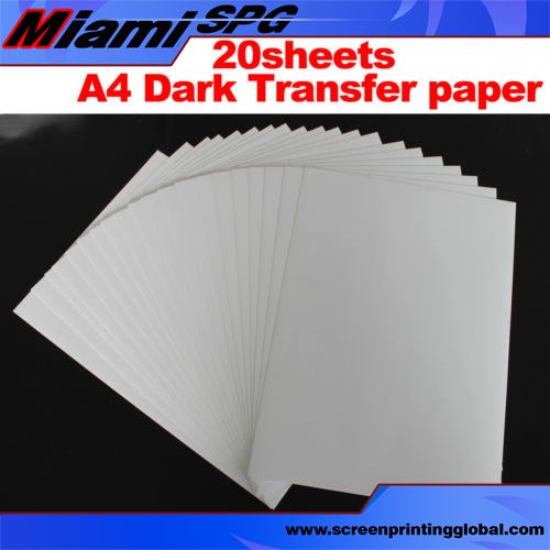 A4 Inkjet T shirt Dark Heat Transfer Paper 20 Sheets Print By Heat 