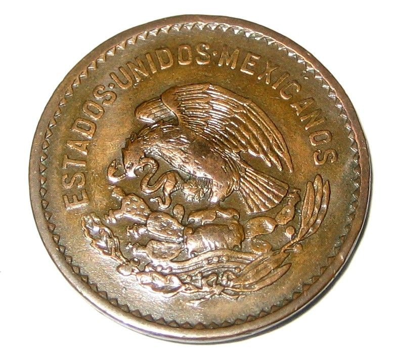 1942 Mexico 5 Centavos Coin.Key Date KM #424.XF.Josefa Ortiz de 