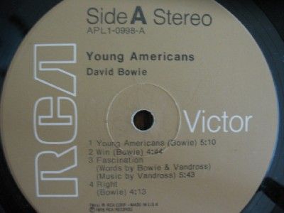 David Bowie Young Americans 1975 Vintage Vinyl 33 lp  