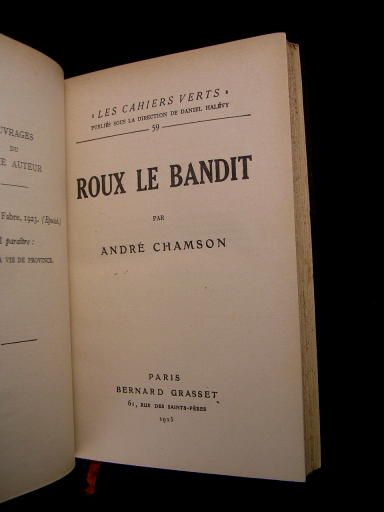 Roux le Bandit 1925 Chamson leather Paris nice  