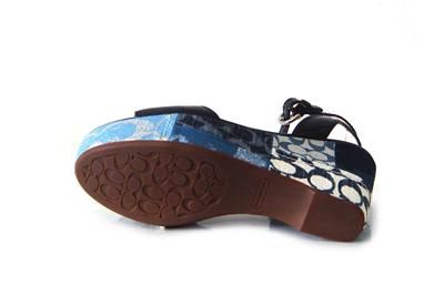 COACH Shoe NALENE DENIM PATCHWORK POPPY SANDALS NEW 9.5  