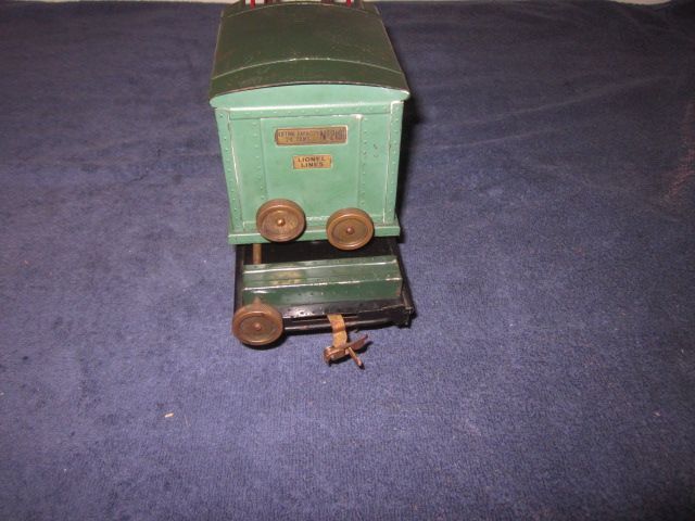 LIONEL PREWAR STANDARD GAUGE 219 DERRICK CRANE RED & PEACOCK  