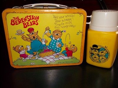 Vintage Metal Bernstain Bears Lunchbox And Thermos  