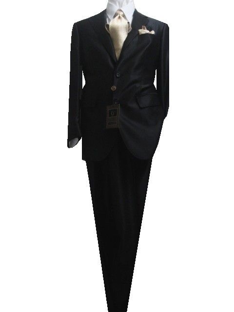 FIORELLI 2B MENS SUIT SHINY JET BLACK SHARKSKIN 34S 34 S FREE UPS 