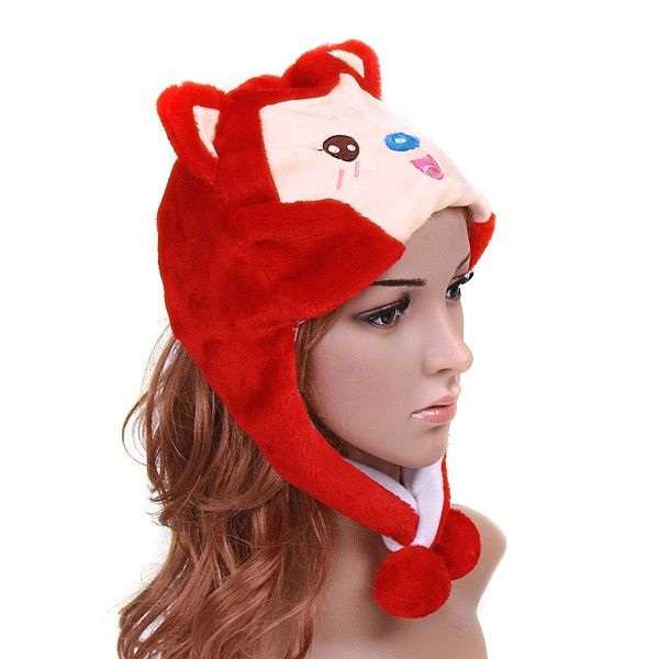   Plush Soft Warm Cartoon Animal Fox Hat Cap Earmuff for Children H2783