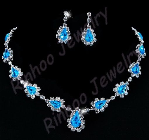 Magic 6sets Rhinestone neckalce earrings sets mix color  