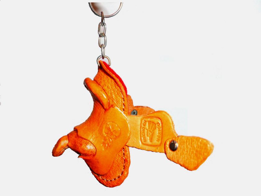 Genuine Leather Cowboy Western Saddle Key Chain Ring  