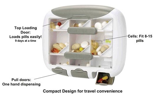 Pill Organizer Pill &Vitamin Organizer Dispenser 9 day  