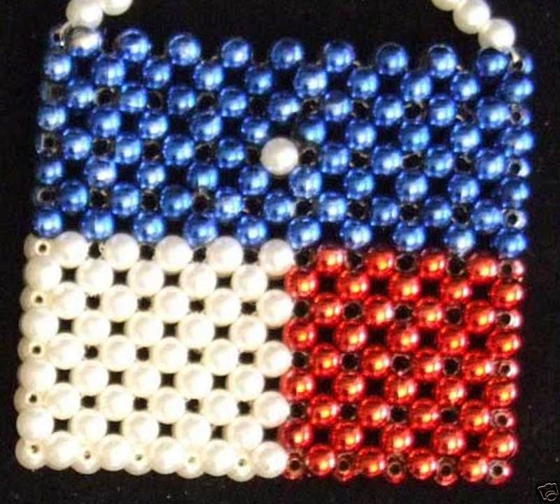 TEXAS FLAG BEAD PURSE Mardi Gras Bead Necklace Works  