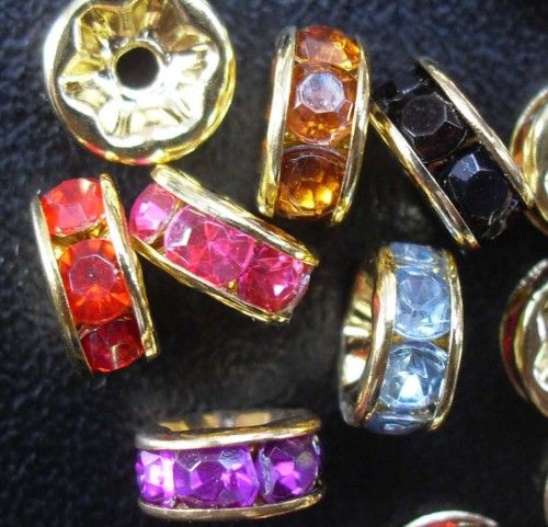 Free Ship 1000pcs Gold crystal spacer bead 8mm  