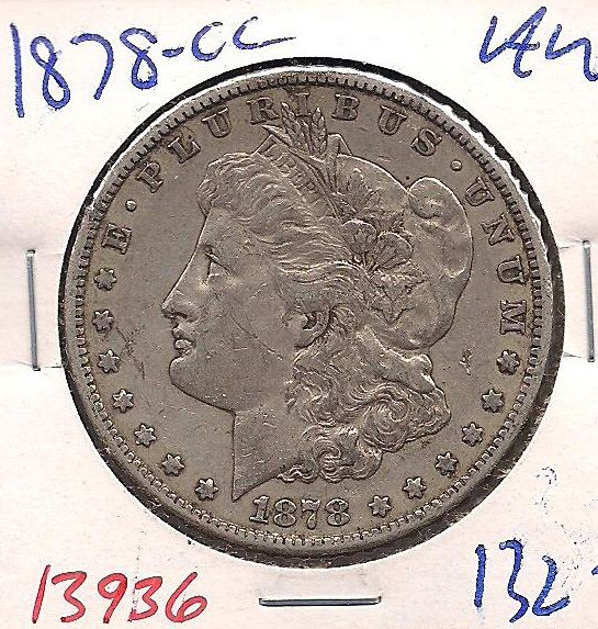 1878 CC Carson City Silver Dollar Almost Uncirculated #13936  