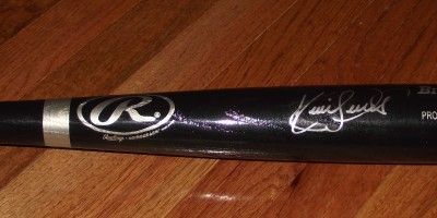 SUPER RARE Kirby Puckett Autograph Black Rawlings Baseball Bat JSA 