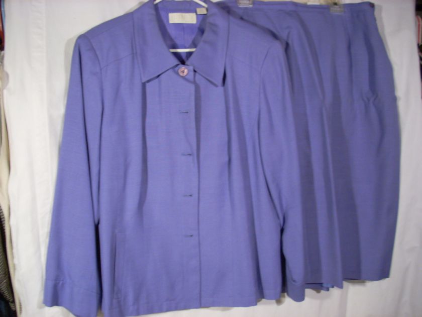 Elizabeth by Liz Claiborne Size 18 Lilac Rayon Skirt Suit Outfit EUC 