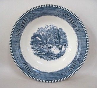 Royal China Currier and Ives Early Winter Flat Soup Bowl  